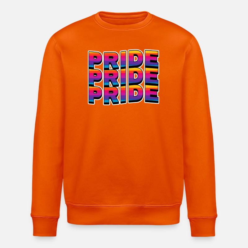Pride Regenbogen Schriftzug - Stanley/Stella Unisex Bio-Sweatshirt ROLLER - Tieforange