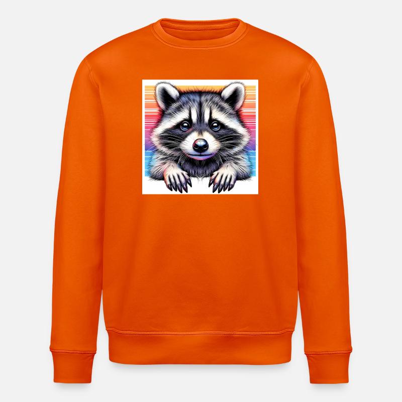 Raton laveur - Sweat bio ROLLER Stanley/Stella Unisexe - orange profond
