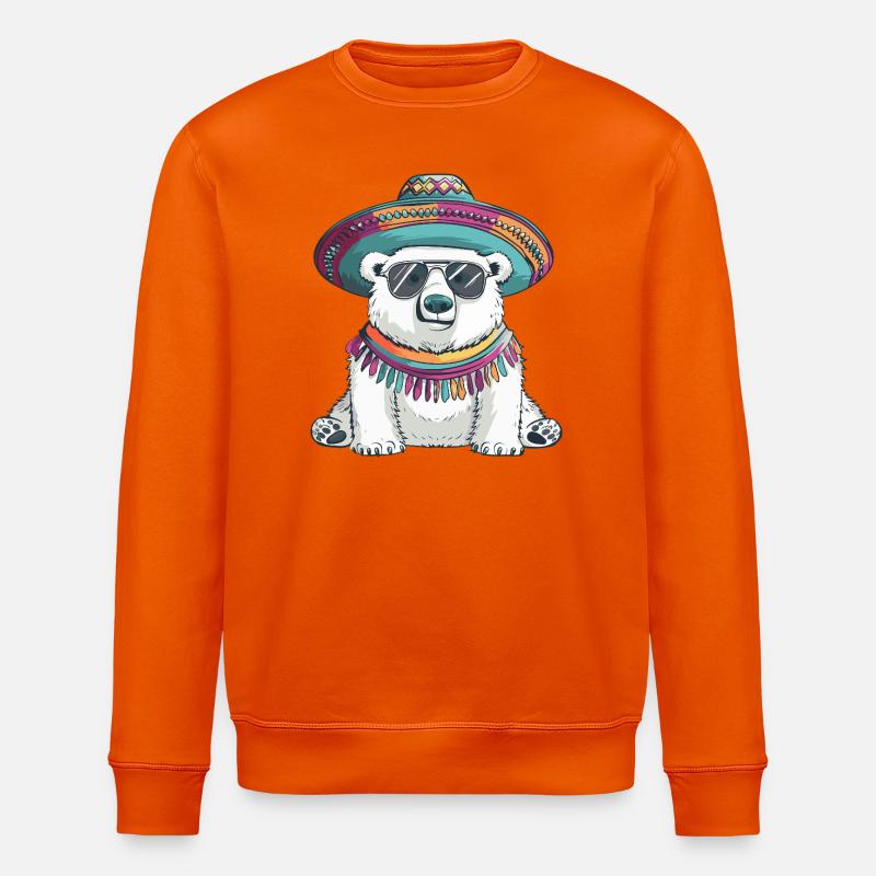 Eisbär Lustig Sombrero - Stanley/Stella Unisex Bio-Sweatshirt ROLLER - Tieforange