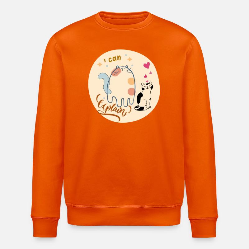 I can explain cat design - Stanley/Stella ROLLER Unisex Organic Sweatshirt - bright orange
