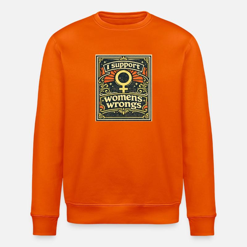 Support Women’s Rights Emblem - Stanley/Stella ROLLER Unisex Organic Sweatshirt - bright orange