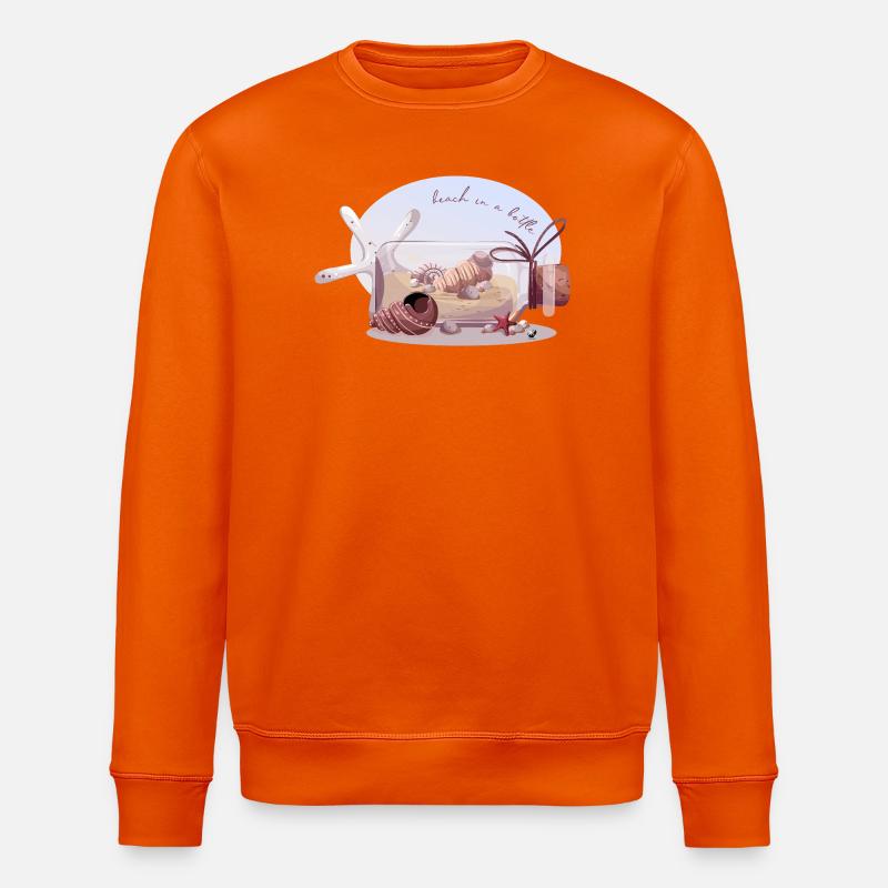 Bouteille avec sable et coquillages illustration - Sweat bio ROLLER Stanley/Stella Unisexe - orange profond