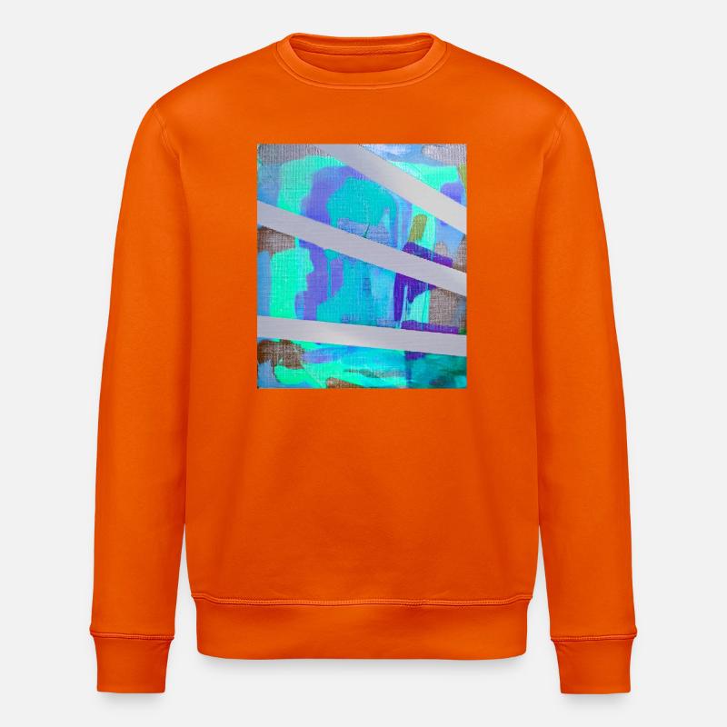Collage à rayures abstraites néon - Sweat bio ROLLER Stanley/Stella Unisexe - orange profond