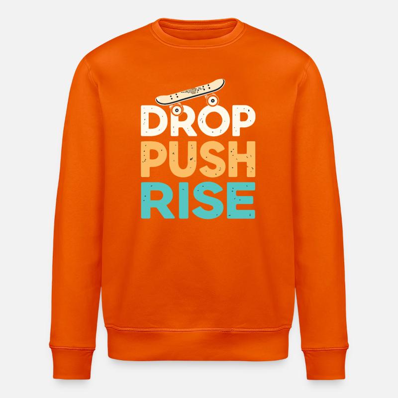 Drop Push Rise Skateboard Rétro - Sweat bio ROLLER Stanley/Stella Unisexe - orange profond