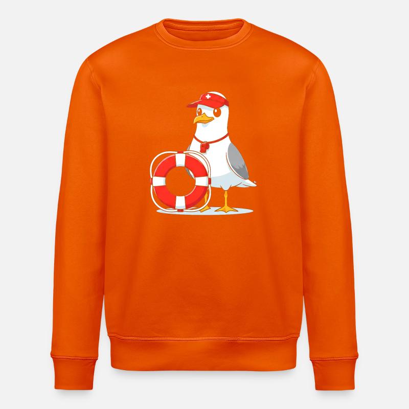 Rettungsseemöwe mit Lifebuoy - Stanley/Stella Unisex Bio-Sweatshirt ROLLER - Tieforange