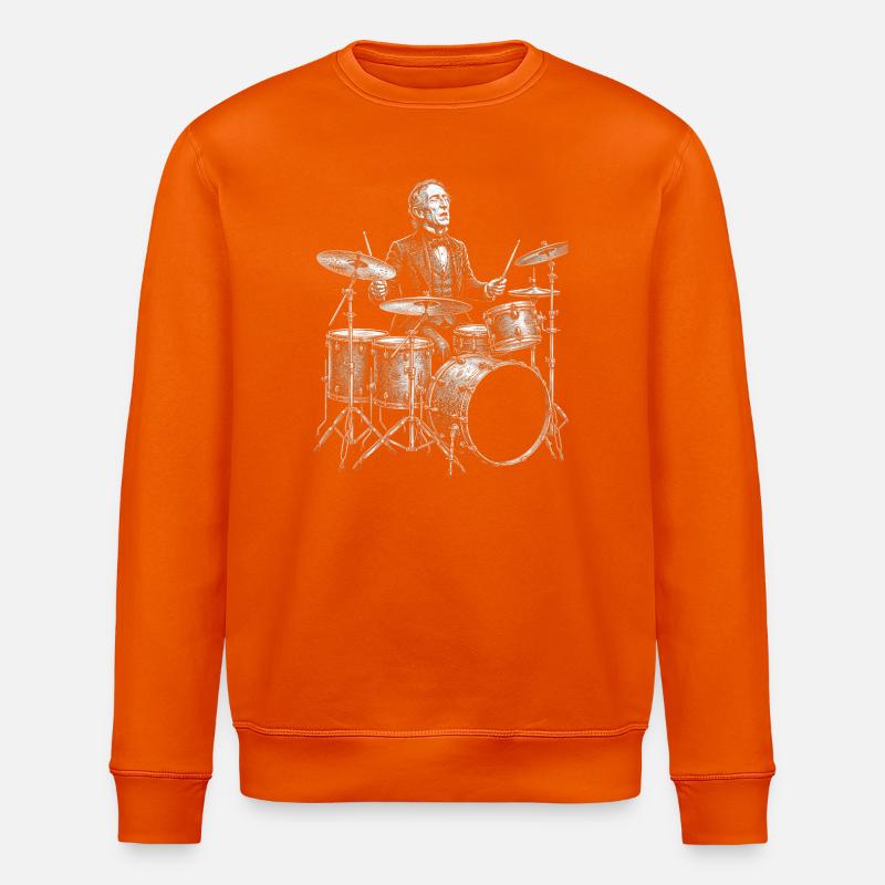 John Tyler spielt Schlagzeug - Stanley/Stella Unisex Bio-Sweatshirt ROLLER - Tieforange