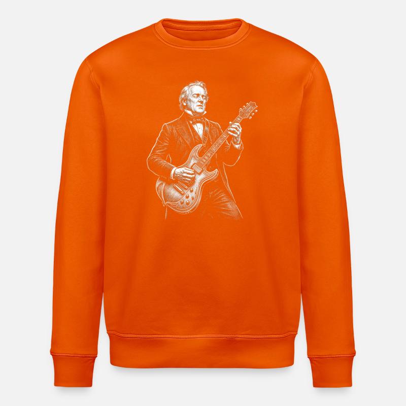 James Buchanan Playing Guitar - Stanley/Stella ROLLER Unisex Organic Sweatshirt - bright orange