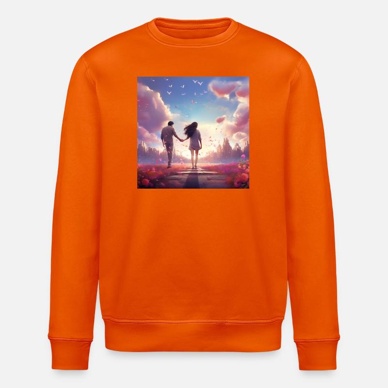 Abendpfad der Liebe - Stanley/Stella Unisex Bio-Sweatshirt ROLLER - Tieforange