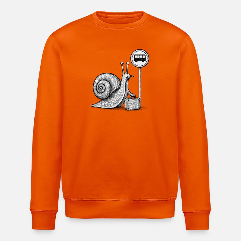 Un escargot en route - Sweat bio ROLLER Stanley/Stella Unisexe - orange profond