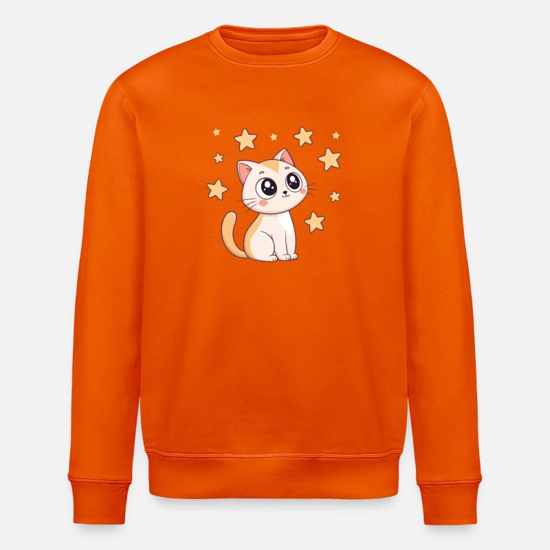 Chat étoilé kawaii - Sweat bio ROLLER Stanley/Stella Unisexe - orange profond