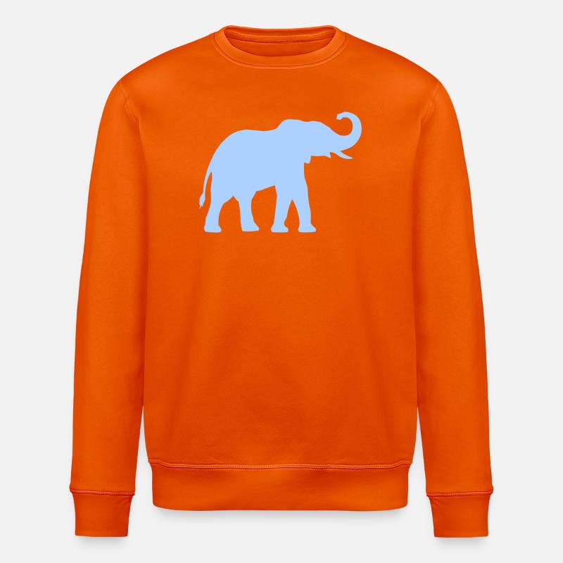 Blauer Elefantenumriss - Stanley/Stella Unisex Bio-Sweatshirt ROLLER - Tieforange