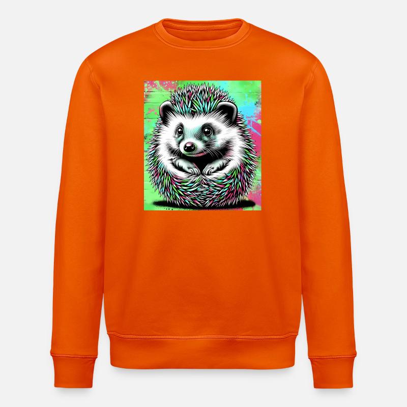 hedgehog - Stanley/Stella ROLLER Unisex Organic Sweatshirt - bright orange