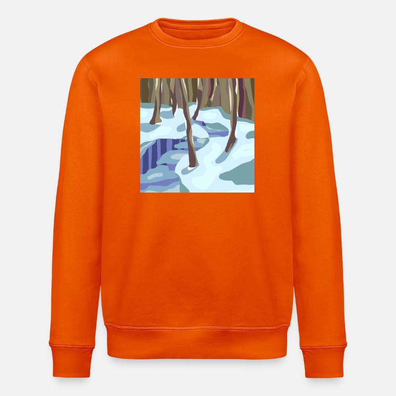 Winterwald in kalten Schatten - Stanley/Stella Unisex Bio-Sweatshirt ROLLER - Tieforange