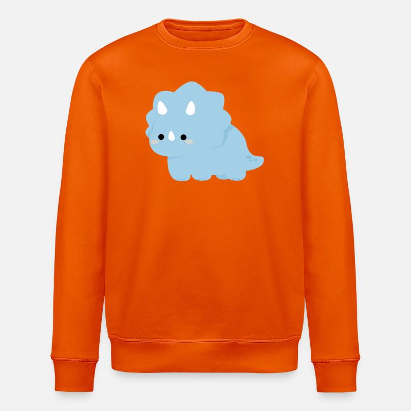 Charme Tricératops Dino Bleu Pastel - Sweat bio ROLLER Stanley/Stella Unisexe - orange profond