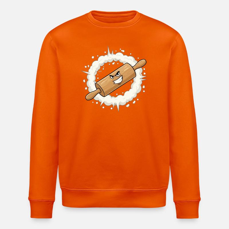 Wütendes Nudelholz Cartoon - Stanley/Stella Unisex Bio-Sweatshirt ROLLER - Tieforange
