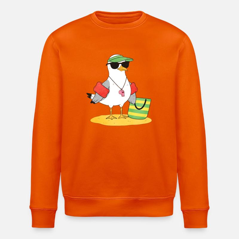 Seagull Beach Look - Stanley/Stella ROLLER Unisex Organic Sweatshirt - bright orange