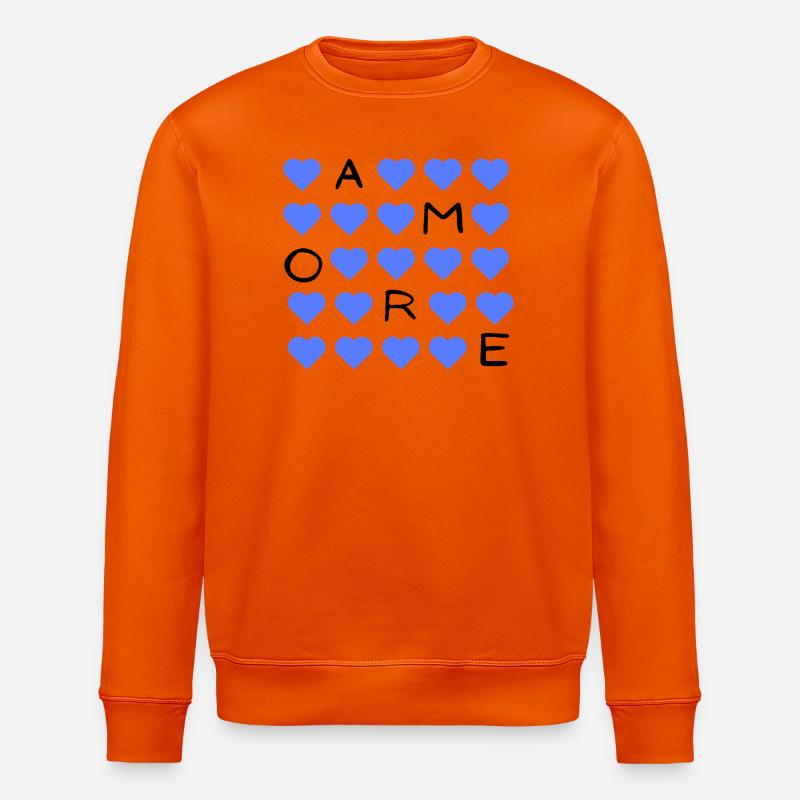 Blauherz Raster Muster - Stanley/Stella Unisex Bio-Sweatshirt ROLLER - Tieforange