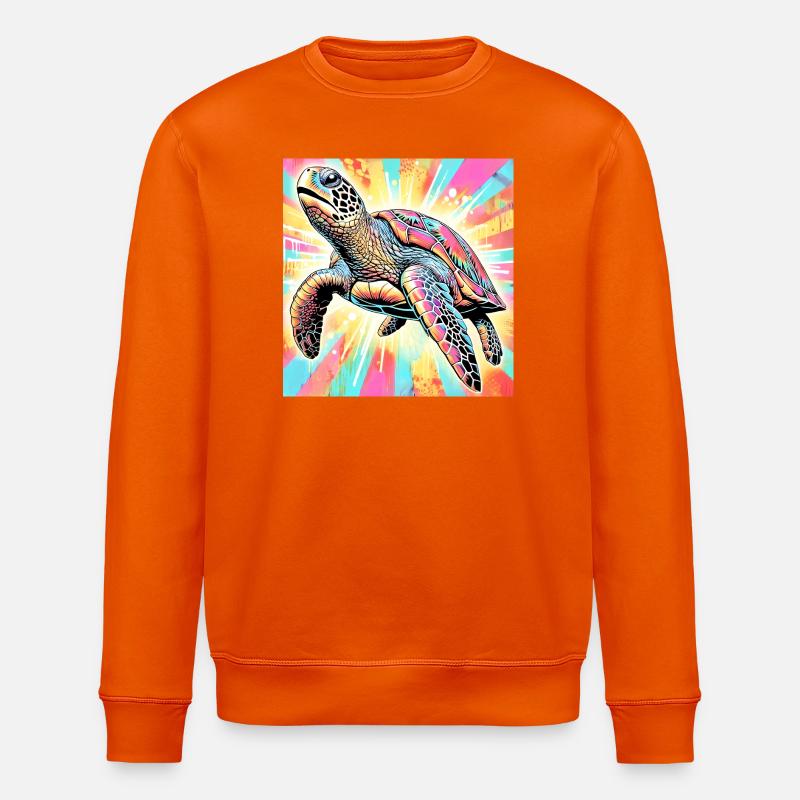 turtle - Stanley/Stella ROLLER Unisex Organic Sweatshirt - bright orange