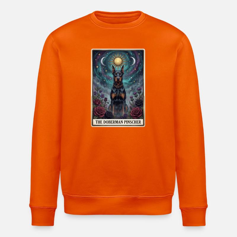 Dobermann Pinscher Sternenhimmel Tarot - Stanley/Stella Unisex Bio-Sweatshirt ROLLER - Tieforange