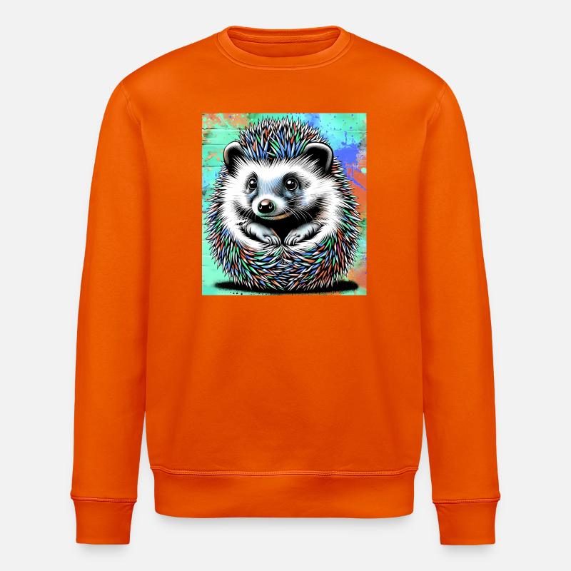 hedgehog - Stanley/Stella ROLLER Unisex Organic Sweatshirt - bright orange