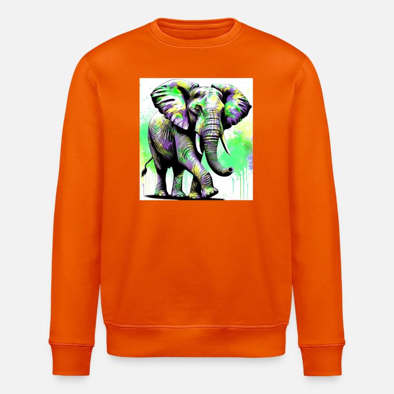 elephant - Stanley/Stella ROLLER Unisex Organic Sweatshirt - bright orange