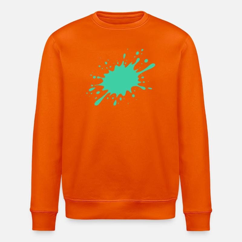 Türkisfarbener Farbspritzer - Stanley/Stella Unisex Bio-Sweatshirt ROLLER - Tieforange