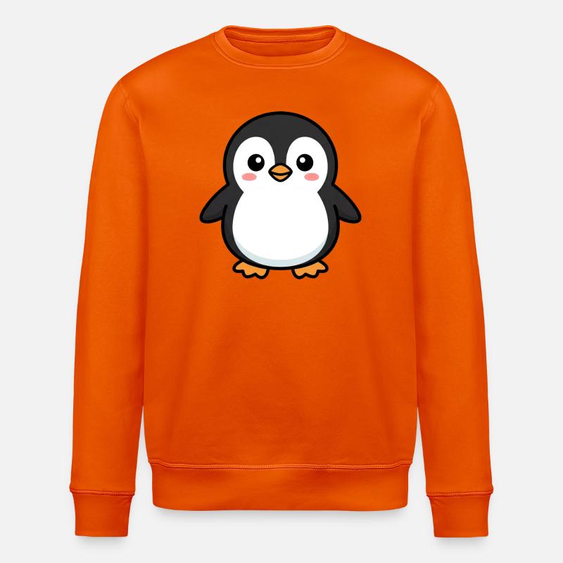 Niedlicher Pinguin-Pixel-Freund - Stanley/Stella Unisex Bio-Sweatshirt ROLLER - Tieforange