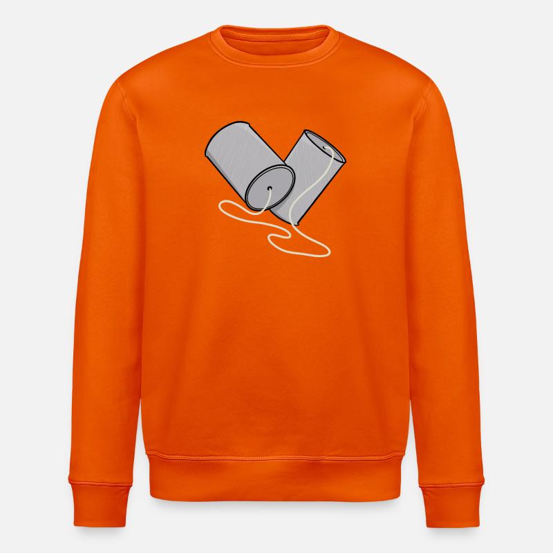 Tin Can Phone Nostalgia - Stanley/Stella ROLLER Unisex Organic Sweatshirt - bright orange