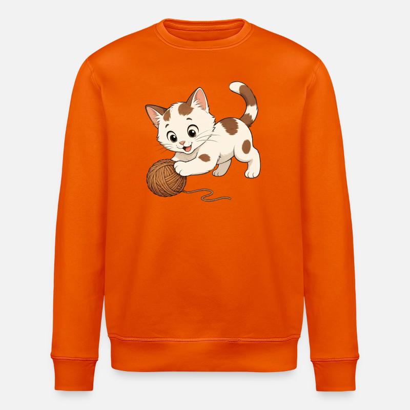 Kätzchen spielt - Stanley/Stella Unisex Bio-Sweatshirt ROLLER - Tieforange