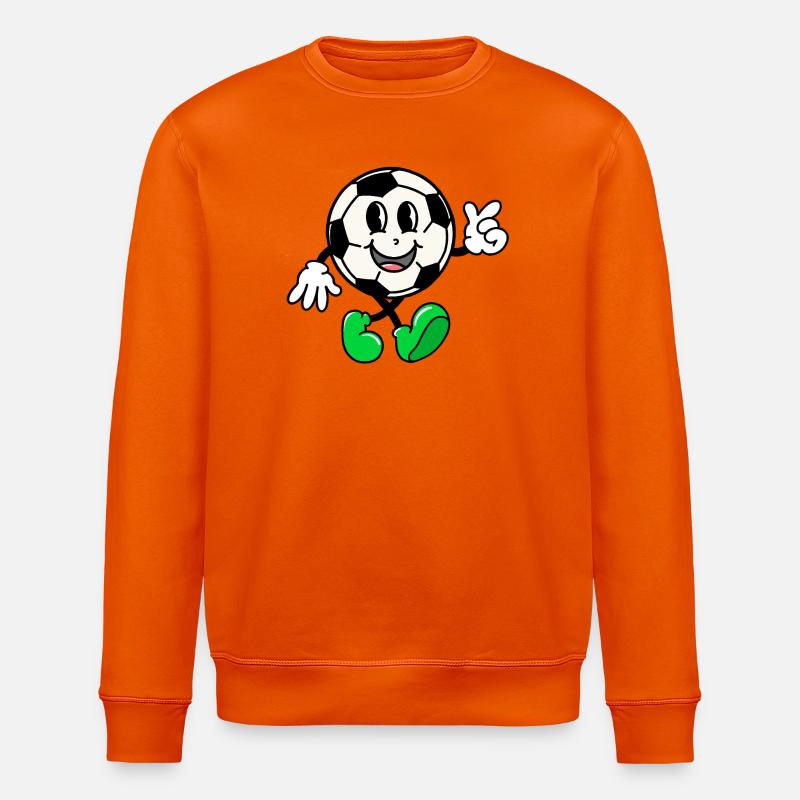 Fröhlicher Fußball - Stanley/Stella Unisex Bio-Sweatshirt ROLLER - Tieforange