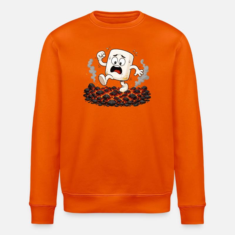 Marshmallow marche sur des braises incandescentes - Sweat bio ROLLER Stanley/Stella Unisexe - orange profond