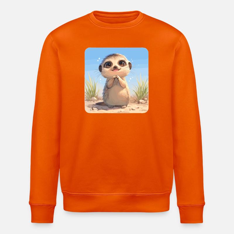 Meerkat Erdmännchen - Stanley/Stella Unisex Bio-Sweatshirt ROLLER - Tieforange