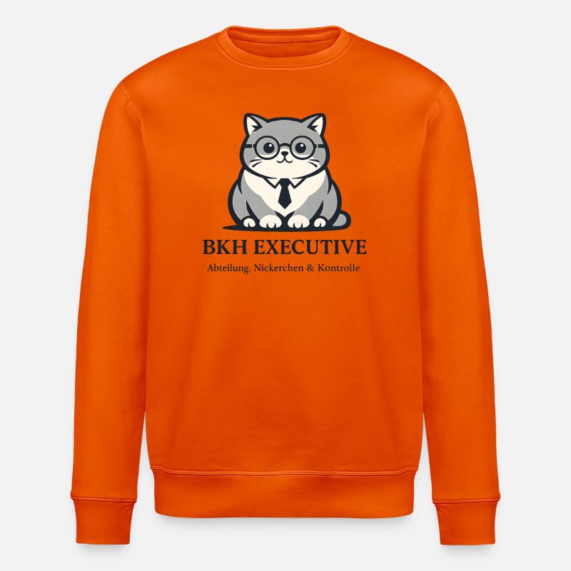 Executive Kater mit Brille - Stanley/Stella Unisex Bio-Sweatshirt ROLLER - Tieforange
