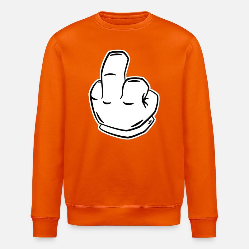 Frecher Mittelfinger Linienstil - Stanley/Stella Unisex Bio-Sweatshirt ROLLER - Tieforange