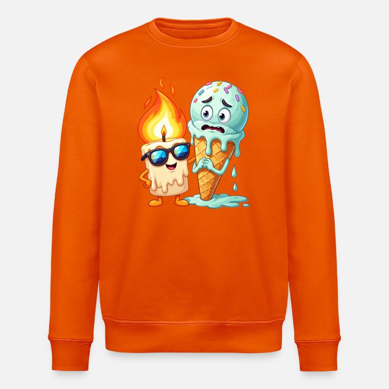 Flammenfreund Eiscreme Duo - Stanley/Stella Unisex Bio-Sweatshirt ROLLER - Tieforange
