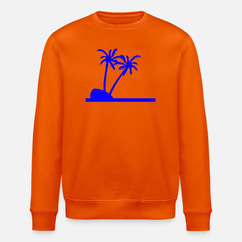 Palm trees - Stanley/Stella ROLLER Unisex Organic Sweatshirt - bright orange
