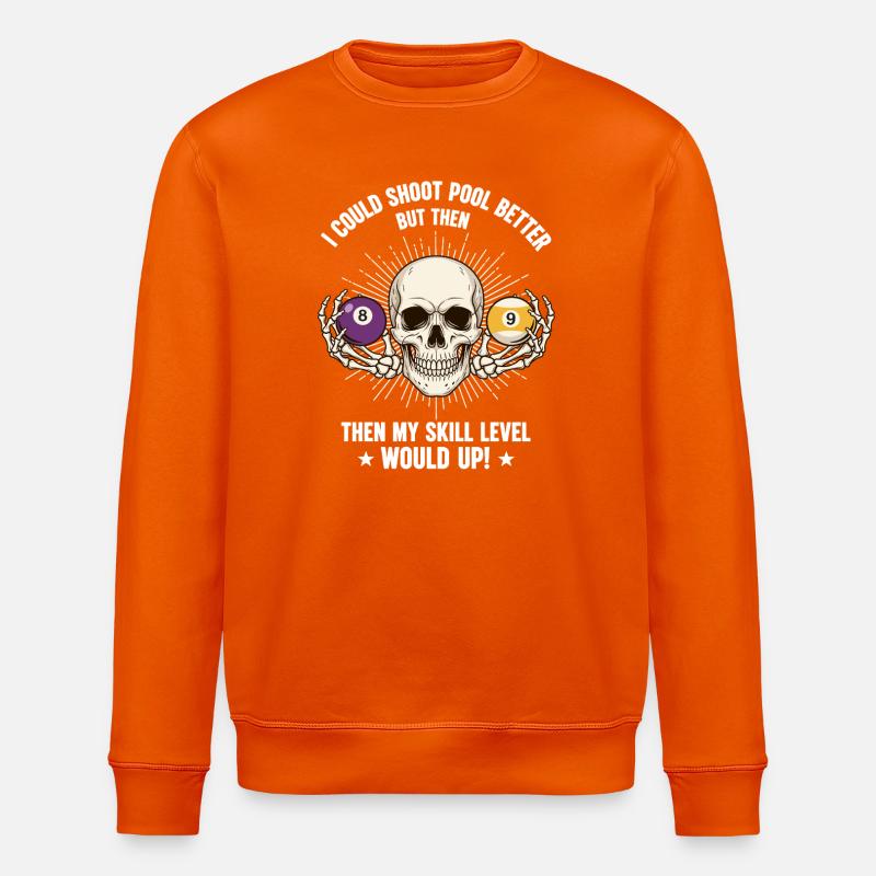 Billiard-Schädel-Billard-Billard-Tisch - Stanley/Stella Unisex Bio-Sweatshirt ROLLER - Tieforange