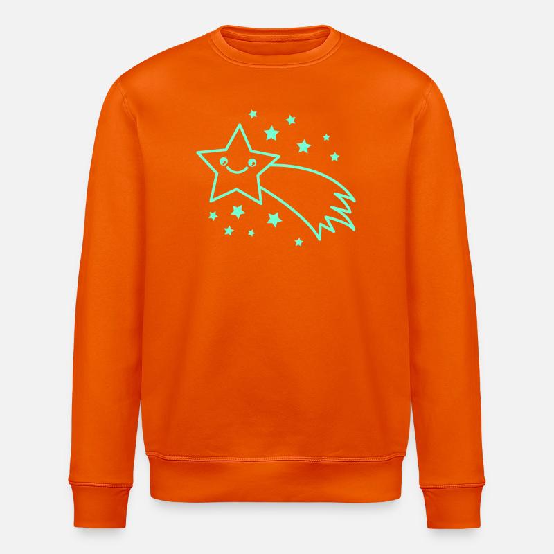 Lächelnder Sternenkomet - Stanley/Stella Unisex Bio-Sweatshirt ROLLER - Tieforange