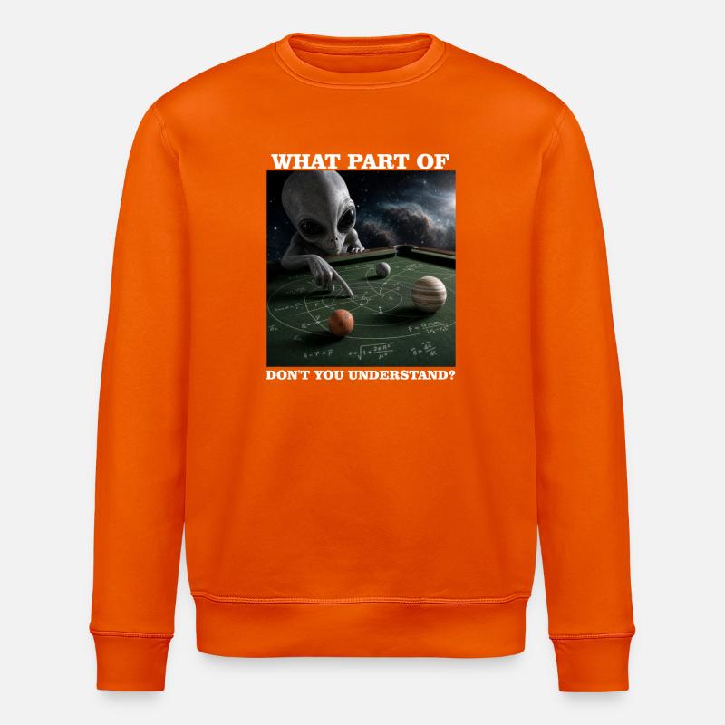 Billard-Physik-Alien-Nerd-Billardspieler - Stanley/Stella Unisex Bio-Sweatshirt ROLLER - Tieforange