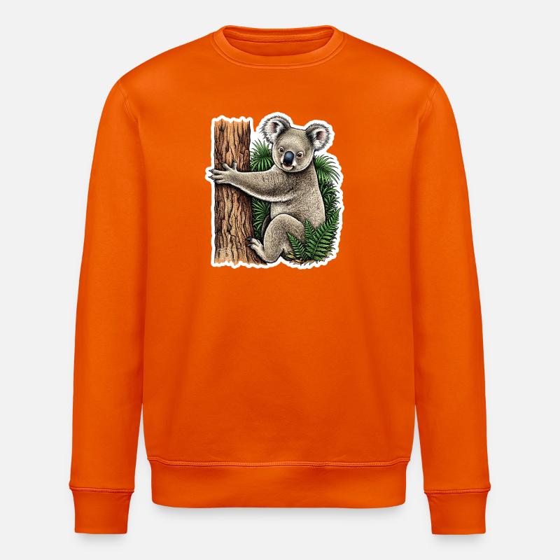 Koala auf dem Baum - Stanley/Stella Unisex Bio-Sweatshirt ROLLER - Tieforange