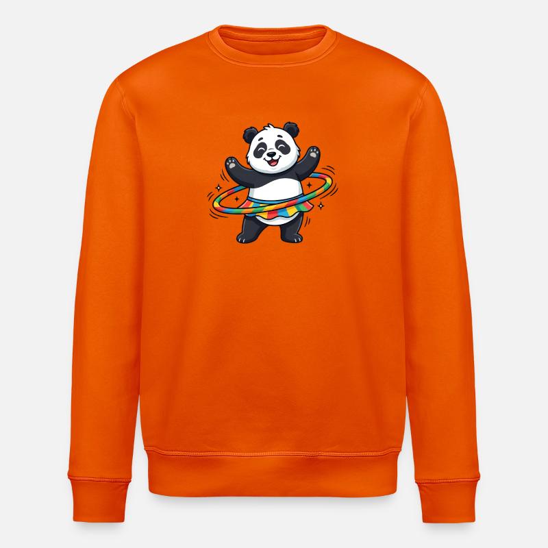 Rainbow Panda Hula-Hoop - Stanley/Stella ROLLER Unisex Organic Sweatshirt - bright orange