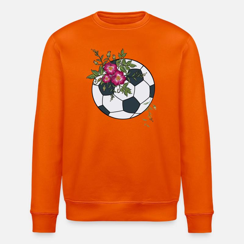 Fußball mit Blumen - Stanley/Stella Unisex Bio-Sweatshirt ROLLER - Tieforange