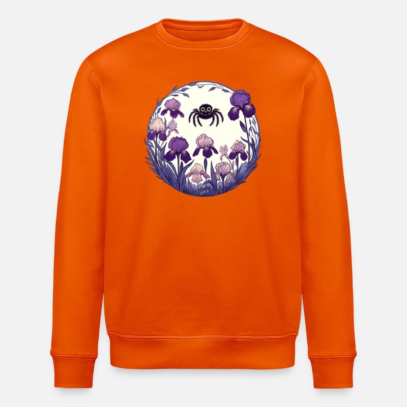 Iris-Garten-Spinnenkreis - Stanley/Stella Unisex Bio-Sweatshirt ROLLER - Tieforange