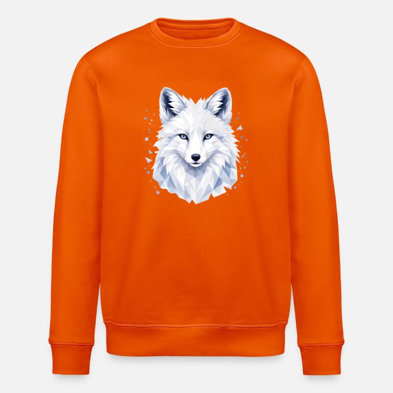 Arctic Fox Polygon Design - Stanley/Stella ROLLER Unisex Organic Sweatshirt - bright orange