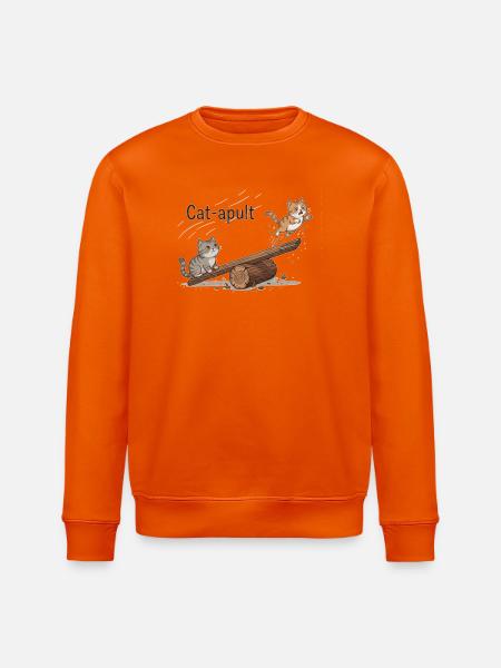Catapult Cat Adventure - Stanley/Stella ROLLER Unisex Organic Sweatshirt - bright orange