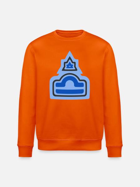 Zodiac Tribal Libra and Air - Stanley/Stella ROLLER Unisex Organic Sweatshirt - bright orange