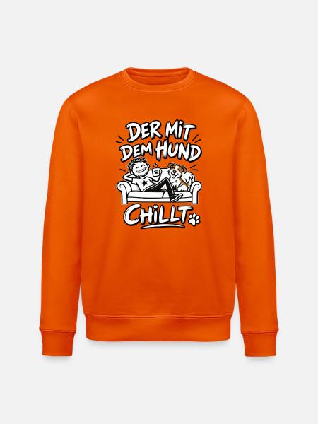 Der mit dem Hund chillt - Stanley/Stella Unisex Bio-Sweatshirt ROLLER - Tieforange