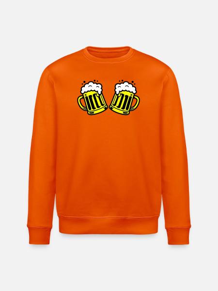 Bier Bierkrug Prost Comic - Stanley/Stella Unisex Bio-Sweatshirt ROLLER - Tieforange