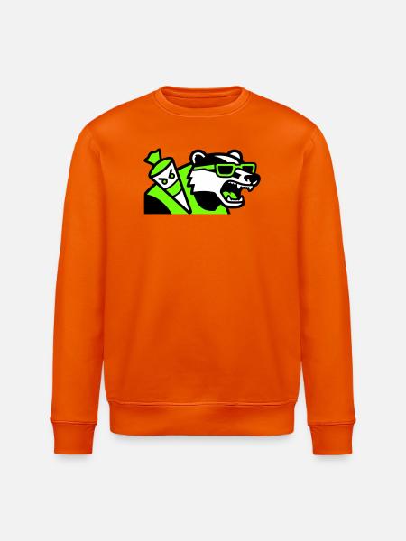 Badger Schoolbag Mascot - Stanley/Stella ROLLER Unisex Organic Sweatshirt - bright orange