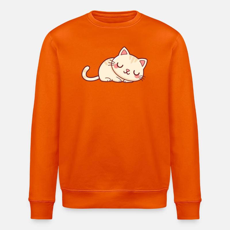 Soft Sleeper Kitten - Stanley/Stella ROLLER Unisex Organic Sweatshirt - bright orange
